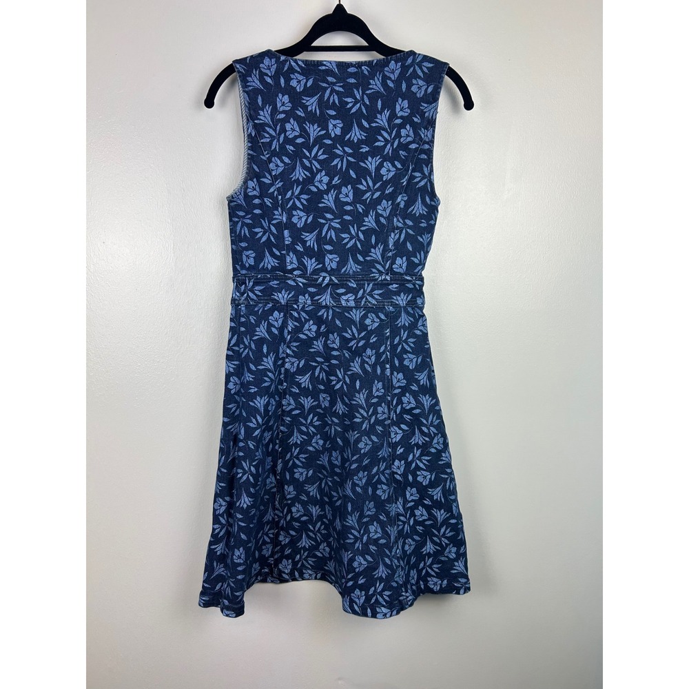 Draper‎ James Blue Floral Sleeveless Button Front Denim Dress 4 Country Cottage - Picture 8 of 9